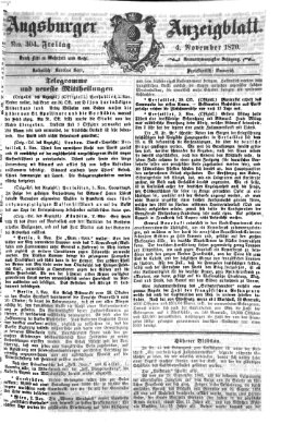 Augsburger Anzeigeblatt Freitag 4. November 1870