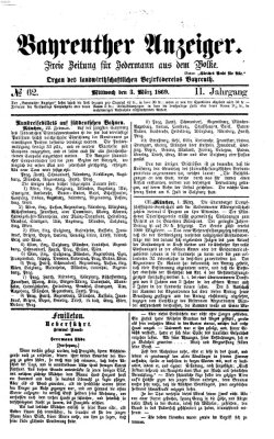 Bayreuther Anzeiger Mittwoch 3. März 1869
