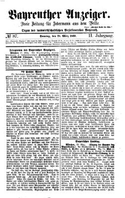 Bayreuther Anzeiger Sonntag 28. März 1869