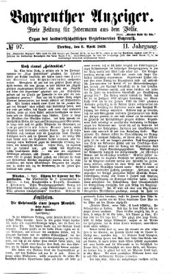 Bayreuther Anzeiger Dienstag 6. April 1869