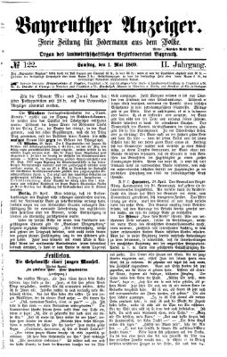 Bayreuther Anzeiger Samstag 1. Mai 1869
