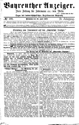 Bayreuther Anzeiger Mittwoch 16. Juni 1869