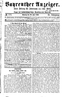 Bayreuther Anzeiger Sonntag 20. Juni 1869
