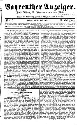Bayreuther Anzeiger Freitag 30. Juli 1869