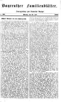 Bayreuther Anzeiger Montag 19. Juli 1869