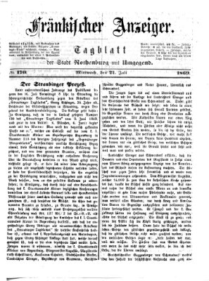 Fränkischer Anzeiger Mittwoch 21. Juli 1869