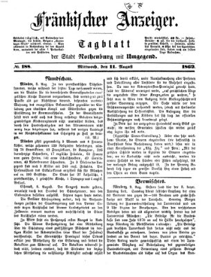 Fränkischer Anzeiger Mittwoch 11. August 1869