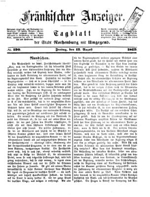 Fränkischer Anzeiger Freitag 13. August 1869
