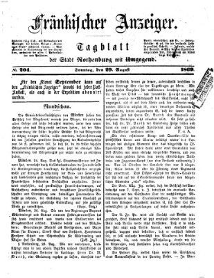 Fränkischer Anzeiger Sonntag 29. August 1869