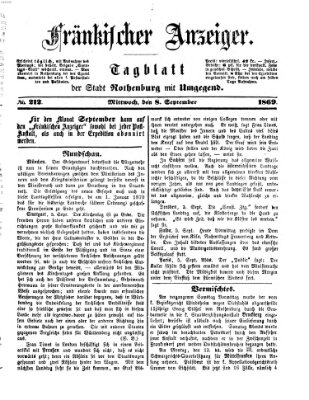 Fränkischer Anzeiger Mittwoch 8. September 1869