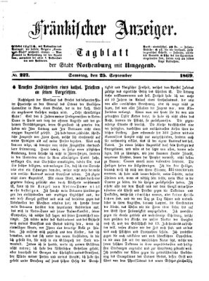 Fränkischer Anzeiger Samstag 25. September 1869