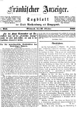 Fränkischer Anzeiger Mittwoch 27. Oktober 1869