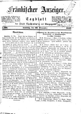 Fränkischer Anzeiger Samstag 20. November 1869