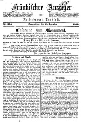 Fränkischer Anzeiger Donnerstag 23. Dezember 1869