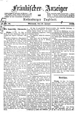 Fränkischer Anzeiger Mittwoch 19. Januar 1870