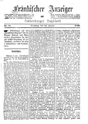 Fränkischer Anzeiger Samstag 22. Januar 1870