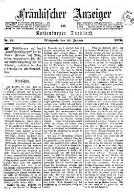 Fränkischer Anzeiger Mittwoch 26. Januar 1870
