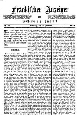 Fränkischer Anzeiger Dienstag 15. Februar 1870