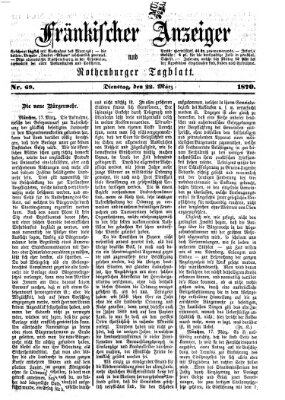 Fränkischer Anzeiger Dienstag 22. März 1870