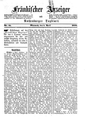 Fränkischer Anzeiger Mittwoch 6. April 1870