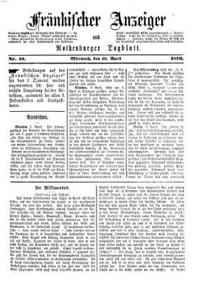 Fränkischer Anzeiger Mittwoch 13. April 1870