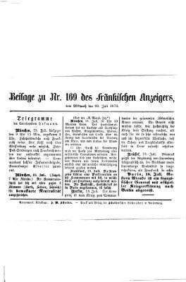 Fränkischer Anzeiger Mittwoch 20. Juli 1870