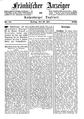 Fränkischer Anzeiger Freitag 29. Juli 1870
