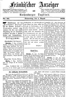 Fränkischer Anzeiger Donnerstag 4. August 1870