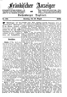 Fränkischer Anzeiger Samstag 20. August 1870