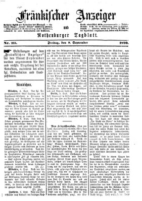 Fränkischer Anzeiger Freitag 9. September 1870