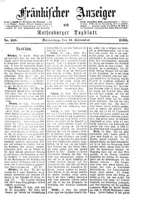 Fränkischer Anzeiger Donnerstag 15. September 1870
