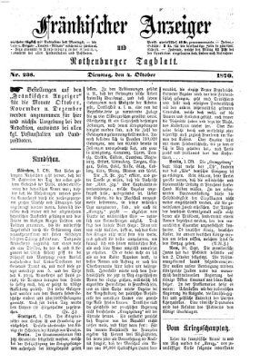 Fränkischer Anzeiger Dienstag 4. Oktober 1870
