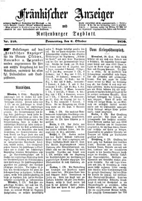 Fränkischer Anzeiger Donnerstag 6. Oktober 1870