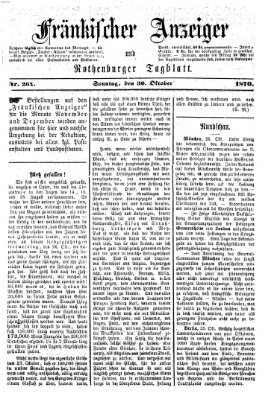 Fränkischer Anzeiger Sonntag 30. Oktober 1870