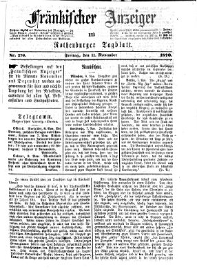 Fränkischer Anzeiger Freitag 11. November 1870