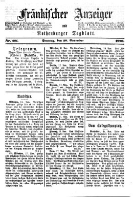 Fränkischer Anzeiger Sonntag 20. November 1870
