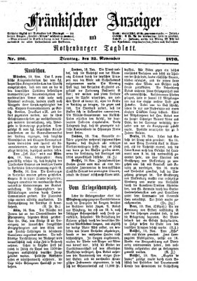 Fränkischer Anzeiger Dienstag 22. November 1870