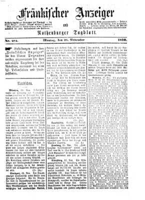 Fränkischer Anzeiger Montag 28. November 1870