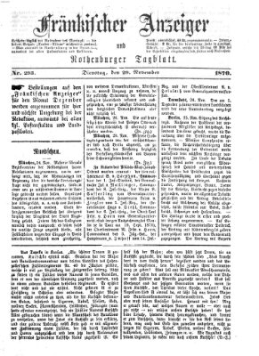 Fränkischer Anzeiger Dienstag 29. November 1870
