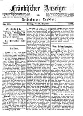 Fränkischer Anzeiger Freitag 16. Dezember 1870