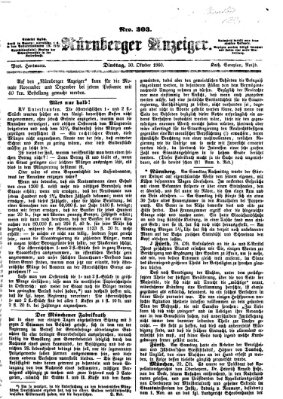 Nürnberger Anzeiger Dienstag 30. Oktober 1860