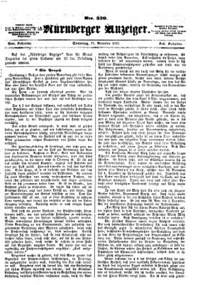 Nürnberger Anzeiger Sonntag 25. November 1860
