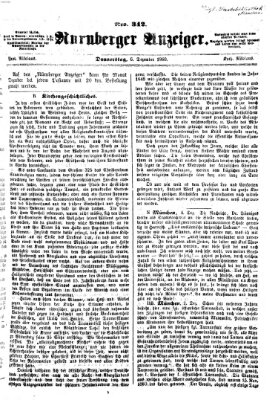 Nürnberger Anzeiger Donnerstag 6. Dezember 1860
