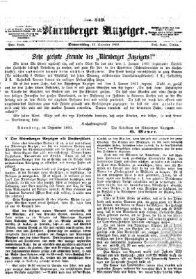 Nürnberger Anzeiger Donnerstag 13. Dezember 1860