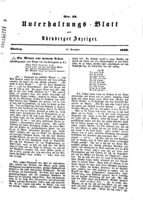 Nürnberger Anzeiger Sonntag 25. November 1860