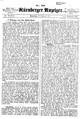 Nürnberger Anzeiger Samstag 28. September 1861