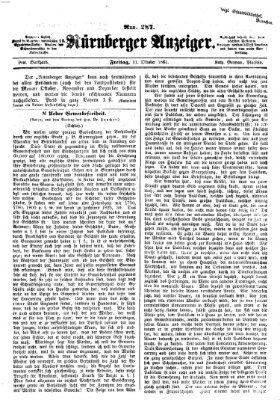 Nürnberger Anzeiger Freitag 11. Oktober 1861