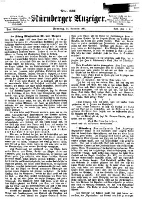 Nürnberger Anzeiger Sonntag 24. November 1861