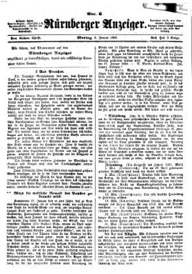 Nürnberger Anzeiger Montag 6. Januar 1862
