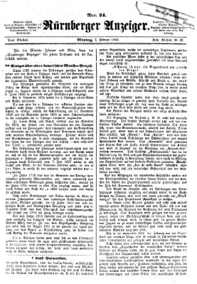 Nürnberger Anzeiger Montag 3. Februar 1862